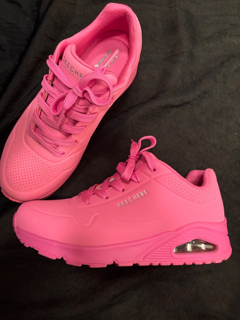 Skechers Women's Bright Pink Platform Athletic Sneakers